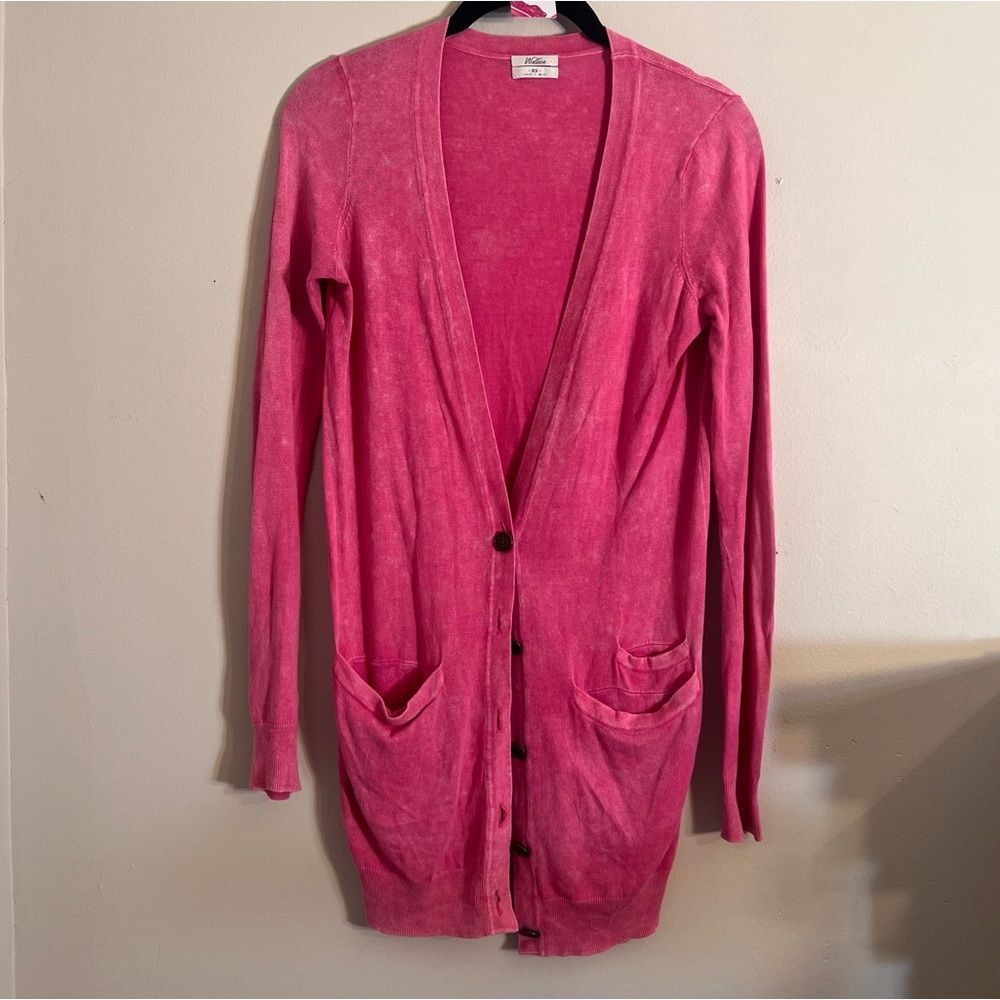 Chic Pink Long Cardigan